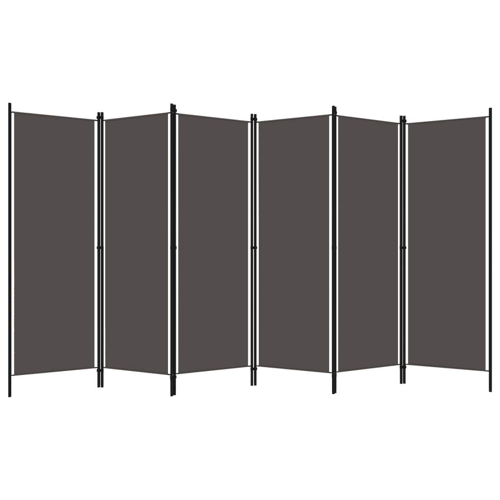 Tidyard 6tlg Raumteiler Trennwand Paravent Wand Anthrazit 300x180 cm