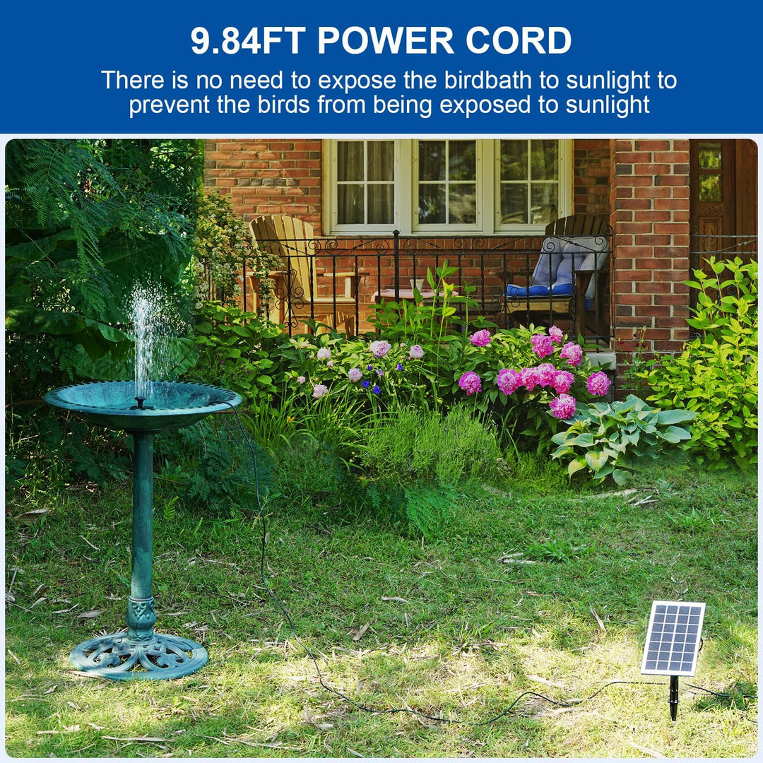 SZMP Solar Springbrunnen, 2024 Upgrade Glas Solar Teichpumpe mit 3M Kabel & 8 Düsen Solar Wasserpump