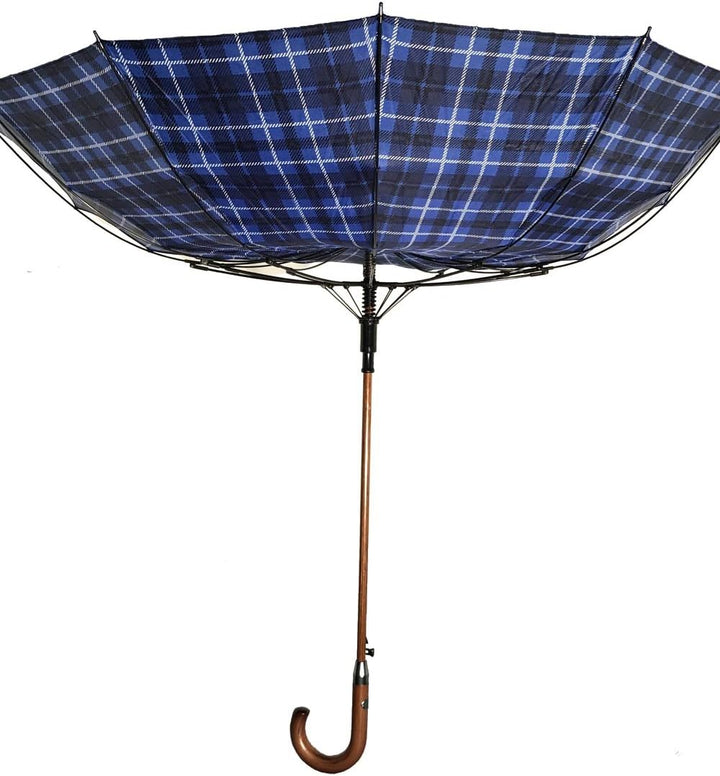 Susino 1224 hochwertiger Stockschirm 12-teilig mit Automatik - sturmsicher in Karo（ 117 Durchmesser
