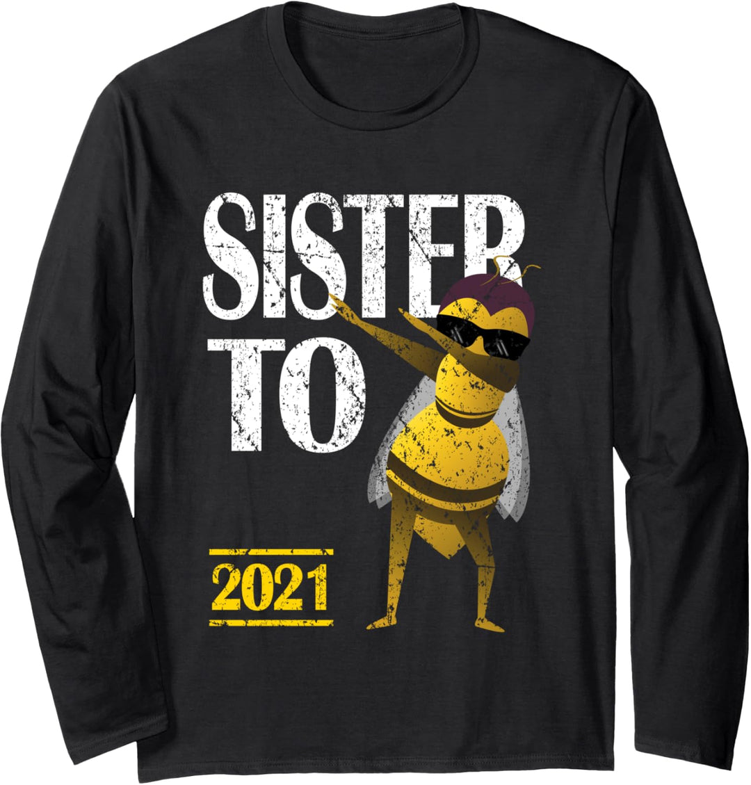 Bee Vintage Dabbing Bee Funny Sister To Be 2021 Langarmshirt