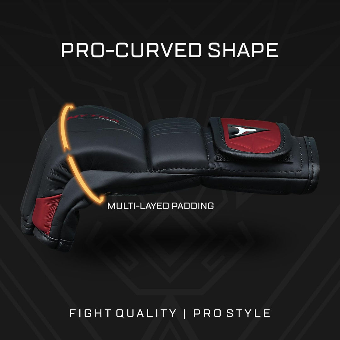 MMA Handschuhe für Herren und Damen — Atmungsaktive Open-Palm Sparring Handschuhe, Grappling Handsch
