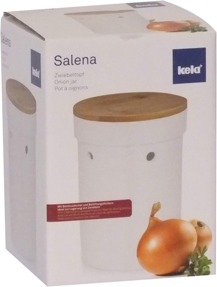 Kela Salena Zwiebeltopf, Keramik, weiss, 15.5 x 15.5 x 21 cm, Zwiebeltopf