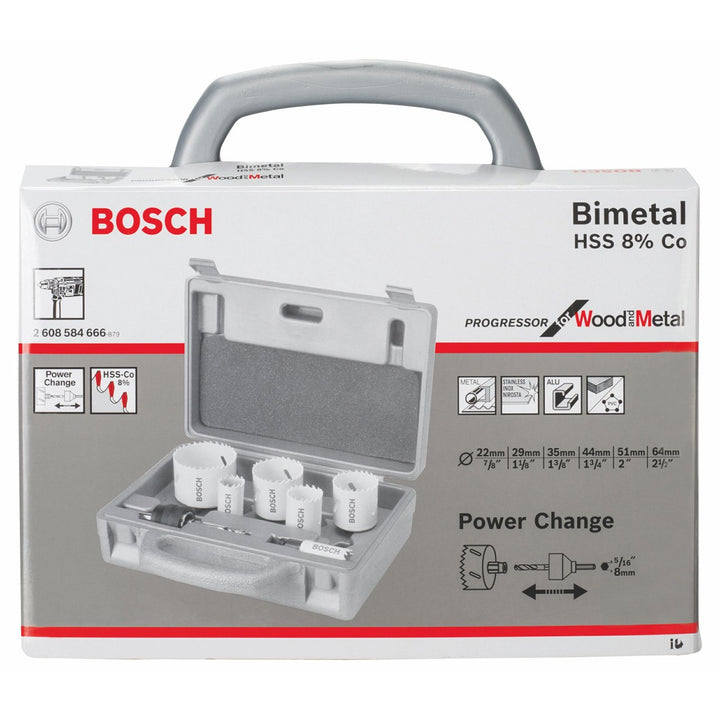 Bosch Accessories Bosch Professional 9 tlg. Lochsäge HSS BiM Progressor for Wood & Metal Set Elektri