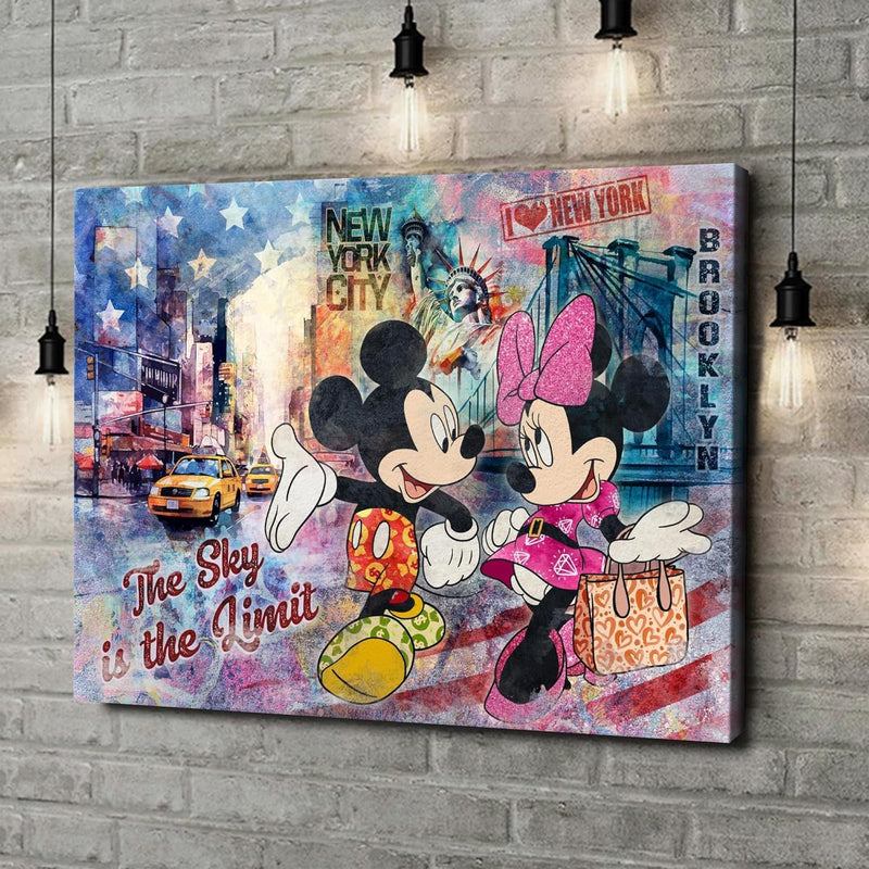 Artmazing | Mickey und Minnie Maus Bild bunt | Mickey Maus Bilder auf Leinwand | Leinwandbilder XXL