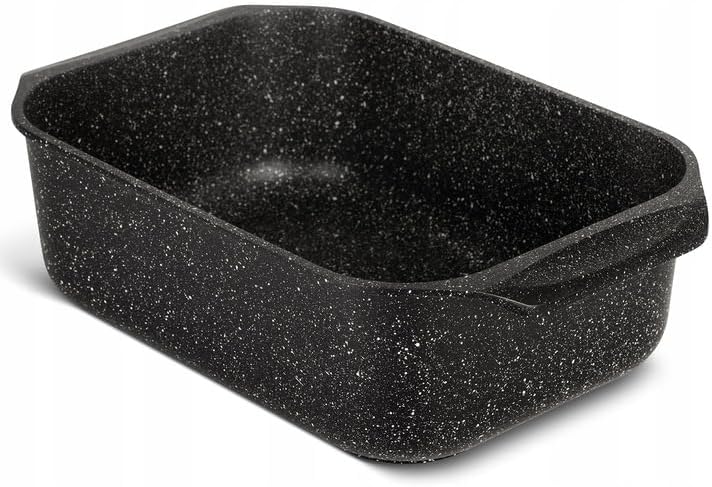 ZILNER Universalbräter Gourmet Granit – hochwertiger Bräter mit Deckel, ideal zum Schmoren, Grillen