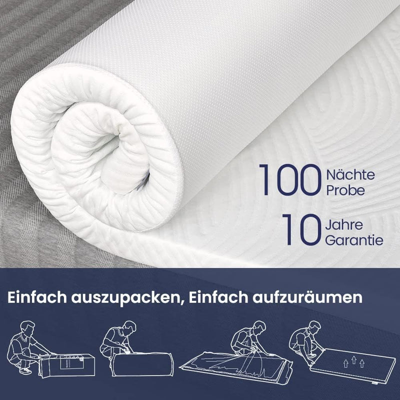 Newentor® Matratzen Topper 200x200cm H1 H2, Matratzentopper 200x200 Schlafsofa Bett Gel, Matratze To