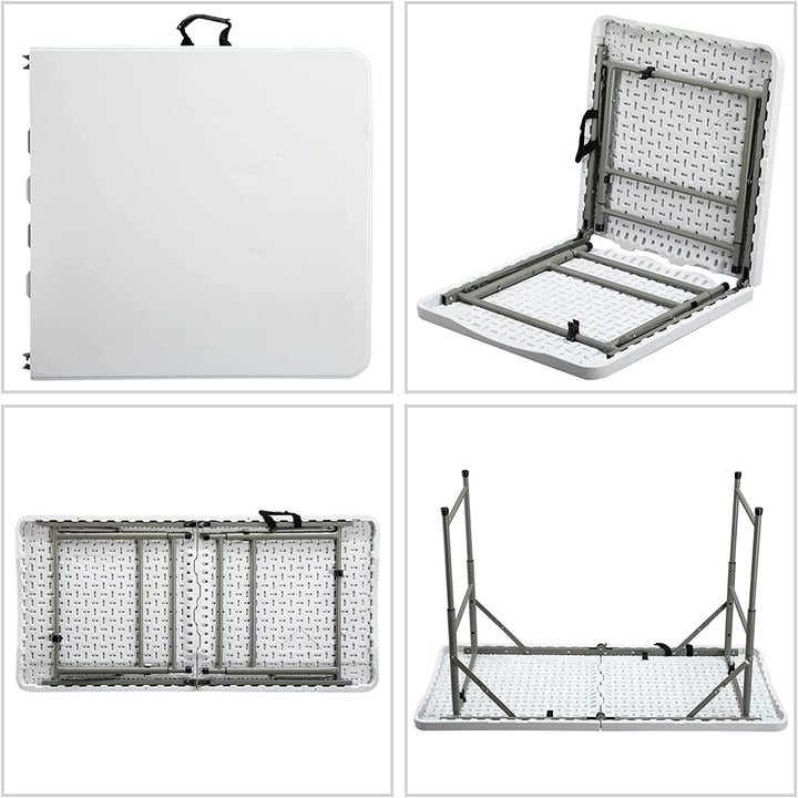 HollyHOME Klapptisch Campingtisch 4FT/122cm, Klapptisch Küche Tisch Klappbar Tragbarer Gartentisch B