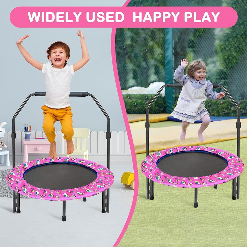 Trampolin Kinder Indoor Outdoor Ø91cm, Mini Trampolin Jumping Fitness Trampolin faltbar Gartentrampo