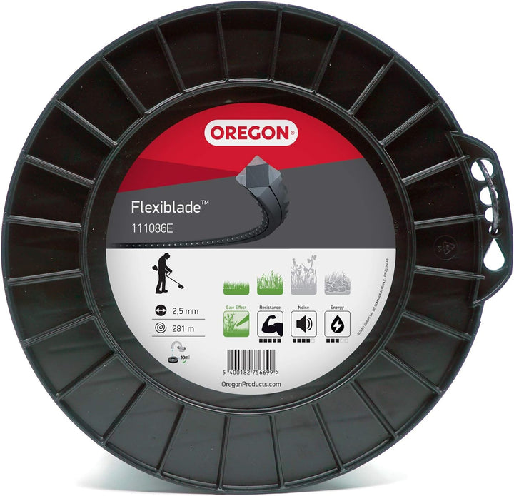 Oregon 111086E Gezahnter FlexiBlade-Mähfaden, 2,50 mm, 281 Meter-Spule 2,50MM X 281M, 2,50MM X 281M