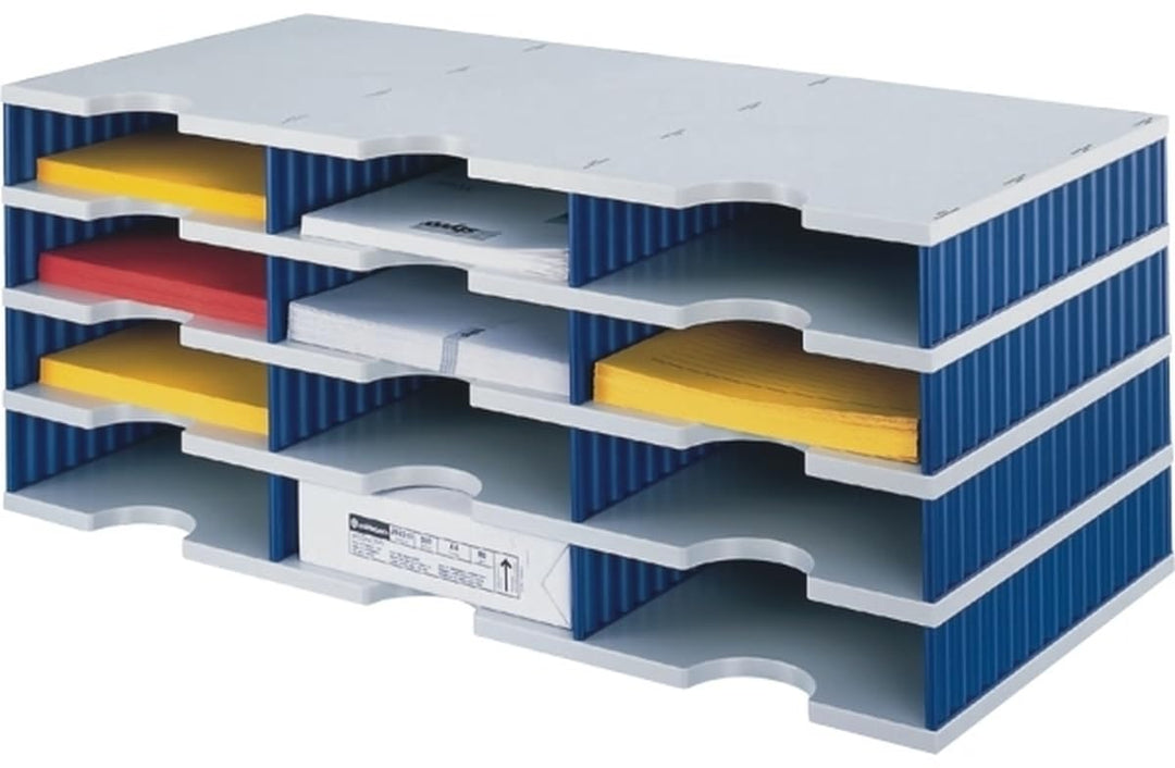Styro Sortierstation styrodoc trio 12 Fächer grau/blau