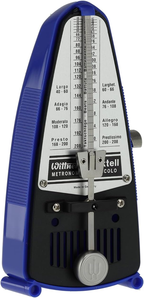 Wittner Metronom 837 Kunststoffgehäuse ohne Glocke Taktell Piccolo blau blau Single, blau Single
