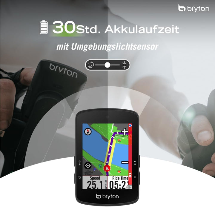 Bryton Rider S510 2,8 Zoll Farb-LCD-Touchscreen GPS Fahrradcomputer, Offline-EU-Karte, kompatibel mi