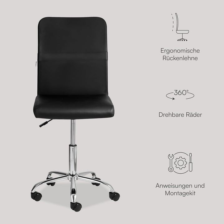 Baroni Home Bürostuhl aus Stoff, um 360 Grad drehbar, gepolsterter Bürostuhl mit Verstellbarer Höhe