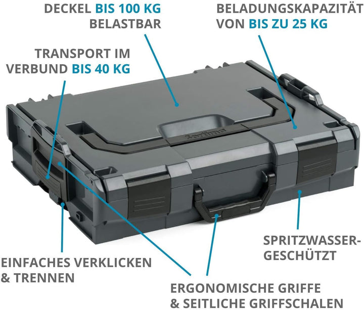 Bosch Sortimo L-Boxx 102 Gr1 anthrazit inkl. Insetboxenset CD3 + Deckelpolster