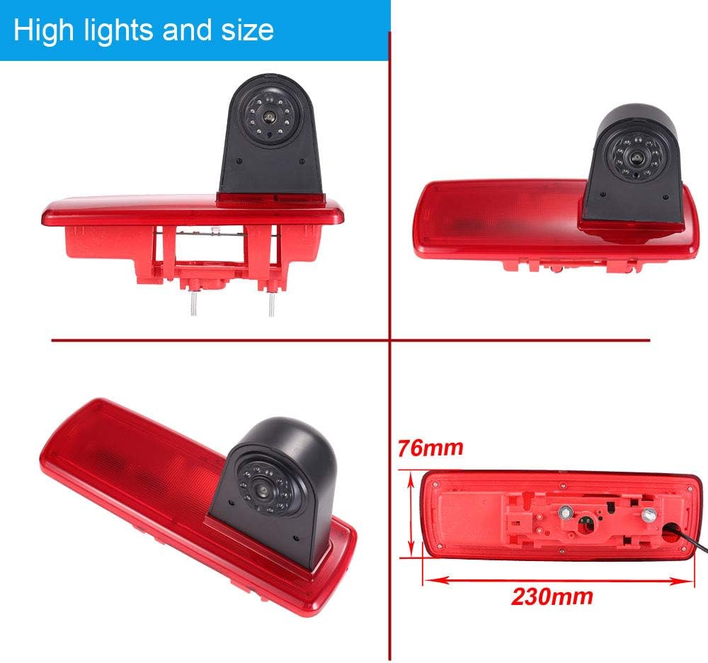 「12mm Objektiv CMOS Rückfahrkamera + 4.3 Zoll TFT LCD Bildschirm Auto Monitor」Bremsleuchte Auto Dach