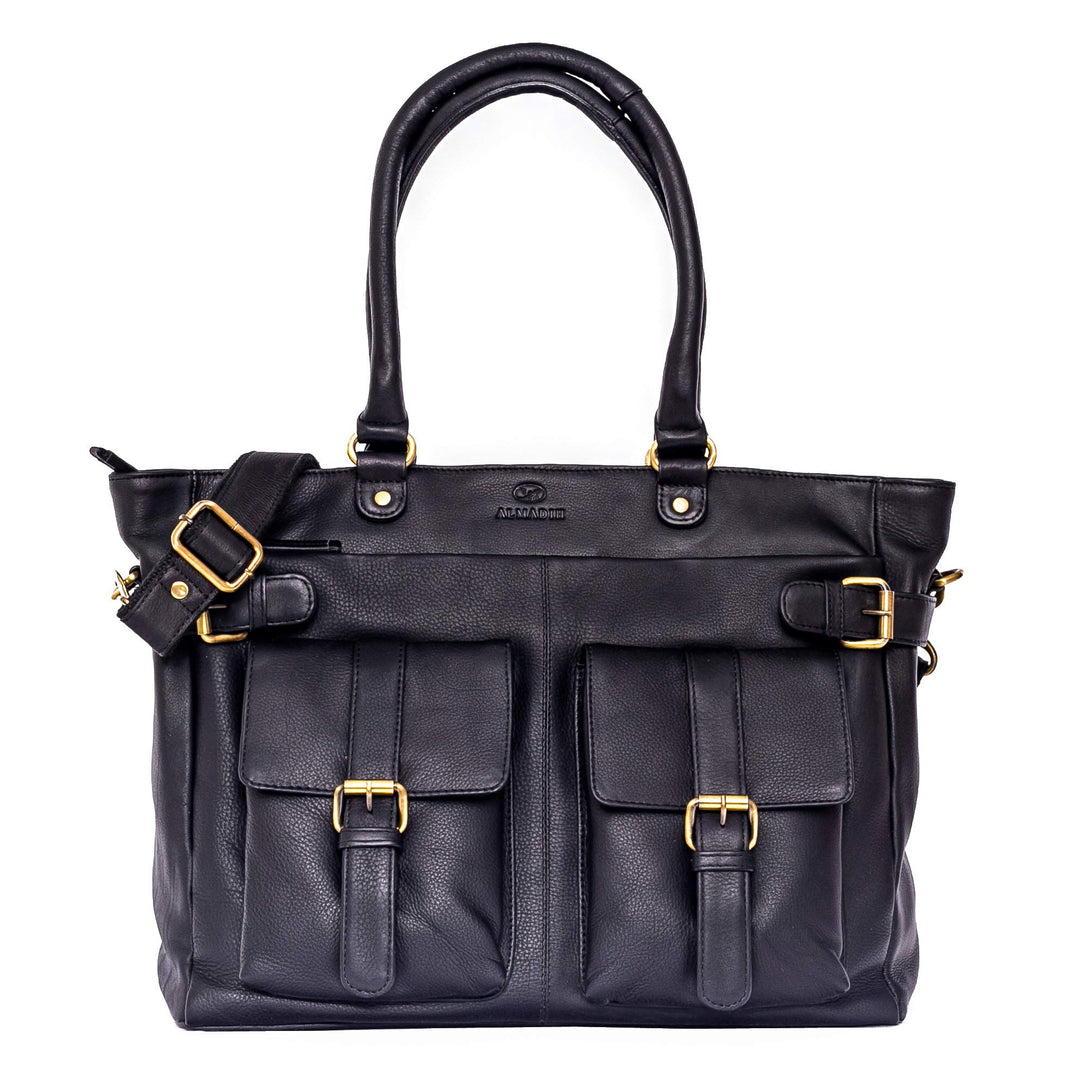 ALMADIH Premium Leder Damentasche Schultertasche Eva - Ledertasche Handtasche Umhängetasche Henkelta