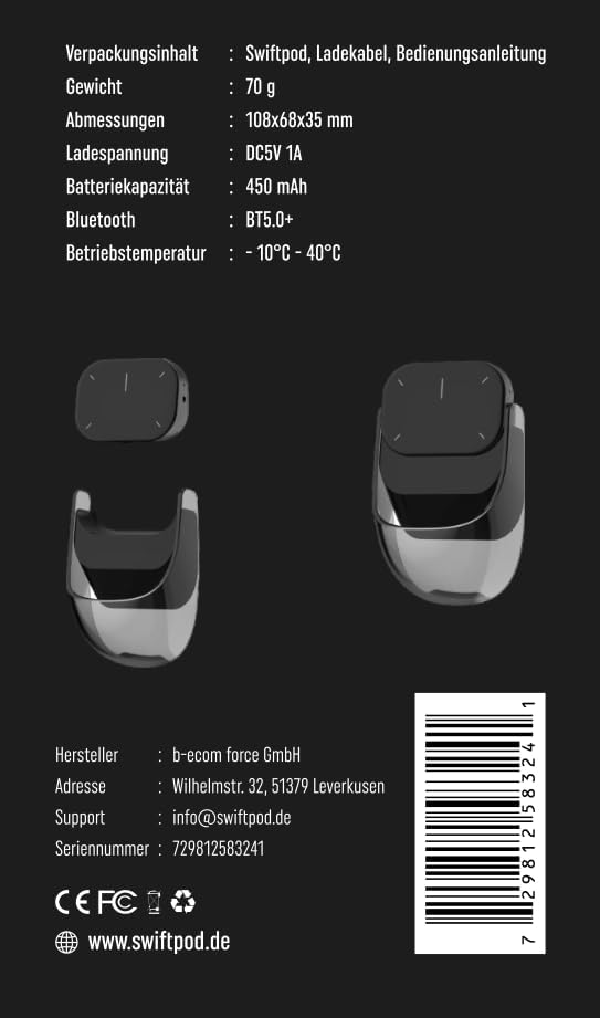 Smart Maus, 3-in-1 Multifunktional mit Touch-Steuerung, Gestensteuerung & Air-Modus – Laser Pointer,