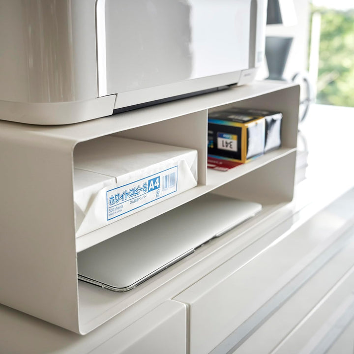 YAMAZAKI Tower Druckerstation, Legierter Stahl, Weiss, One Size