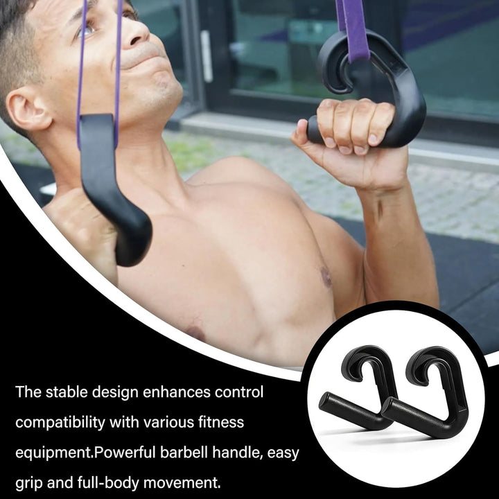 2 Stück Double D Fitness Griffe,90-Grad-Haken Klimmzug Griffe, Neutral Grip Griffbefestigung,Klimmzu