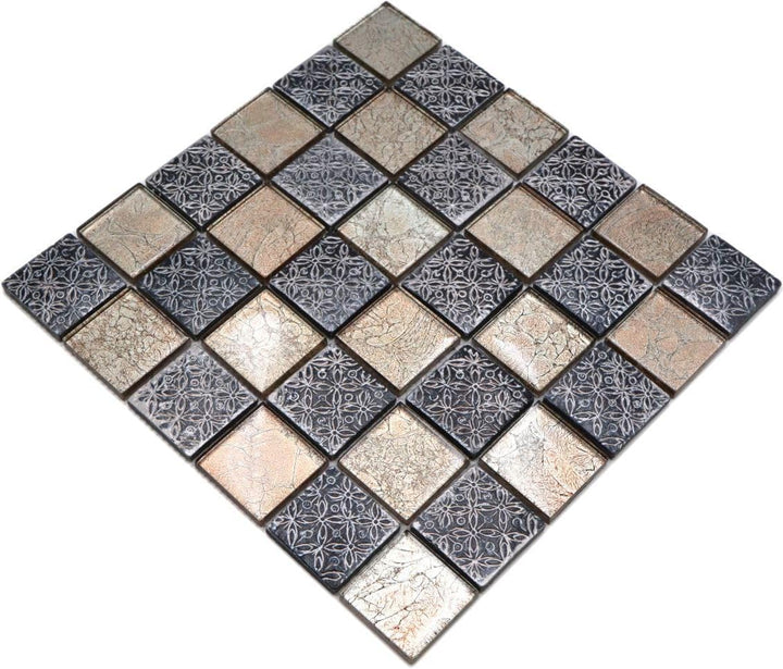 Glasmosaik Quadrat Crystal/Resin Optik mix Transluzent Transparent 3D, Mosaikstein Format: 48x48x8 m