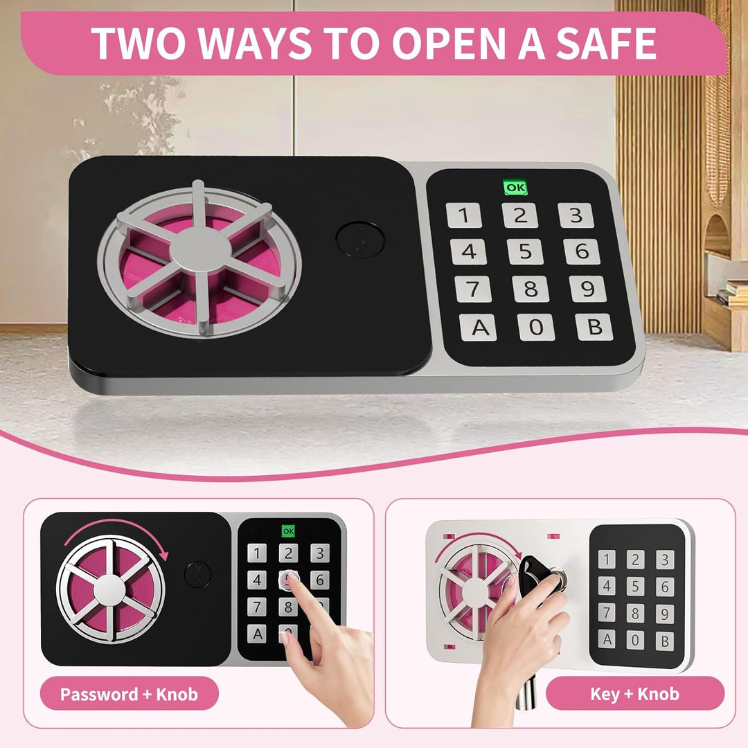 Digitaler Safe 6,8 l, kleiner Tresor für Zuhause, elektronische Sicherheitskassette, Wandtresor fürs