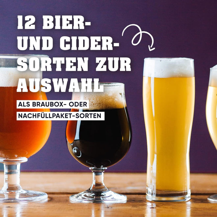 Braubox®, Sorte Helles | Bierbrauset für die Küche | mit 5-Liter-Gärflasche | wiederverwendbar | Erf