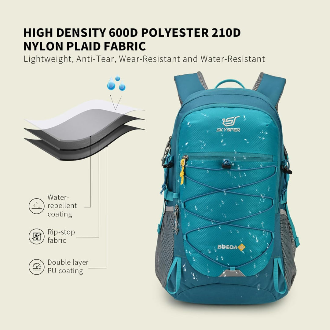 SKYSPER Wanderrucksack 25L, Klein Rucksack mit Rückenbelüftung aus atmungsaktivem 3D Air Mesh Tagesr