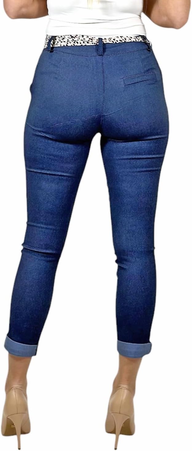 Mississhop Female Damen Stretch Klassische Chino Hose XXL Jenasblau, XXL Jenasblau