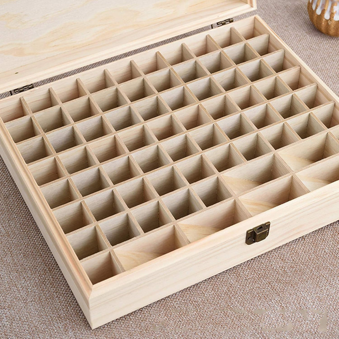 RoseFlower 74 Slots Ätherisches Öl Box aus Holz - Ideales Aufbewahrungsbox Organisator für Ätherisch