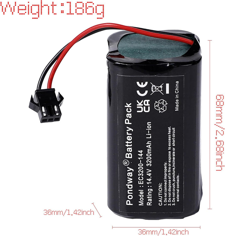 3200mAh 14.4V Ersatzakku Kompatibel mit Ecovacs Deebot 600/605/N79/N79S/DN622 für Bagotte BG600 BG60