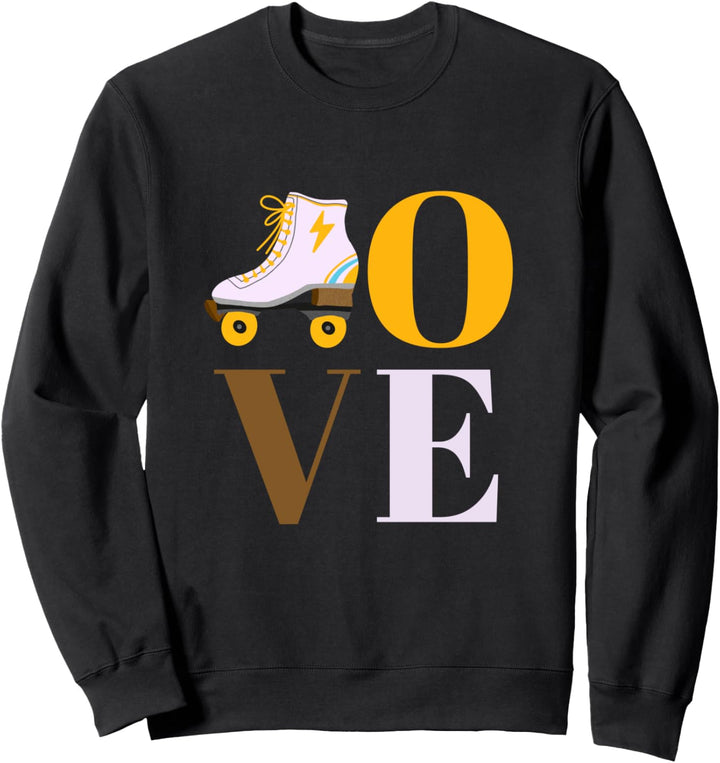 Love Roller Skating Roller Skate Lightning für Mädchen Sweatshirt