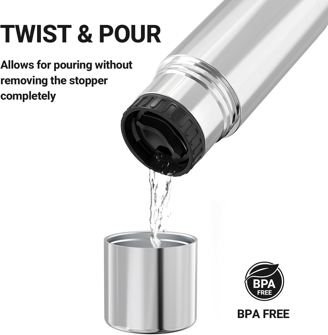 Super Sparrow Trinkflasche Edelstahl - Thermoskanne 500ml/750ml/1000ml - BPA-Frei Thermosflasche - I