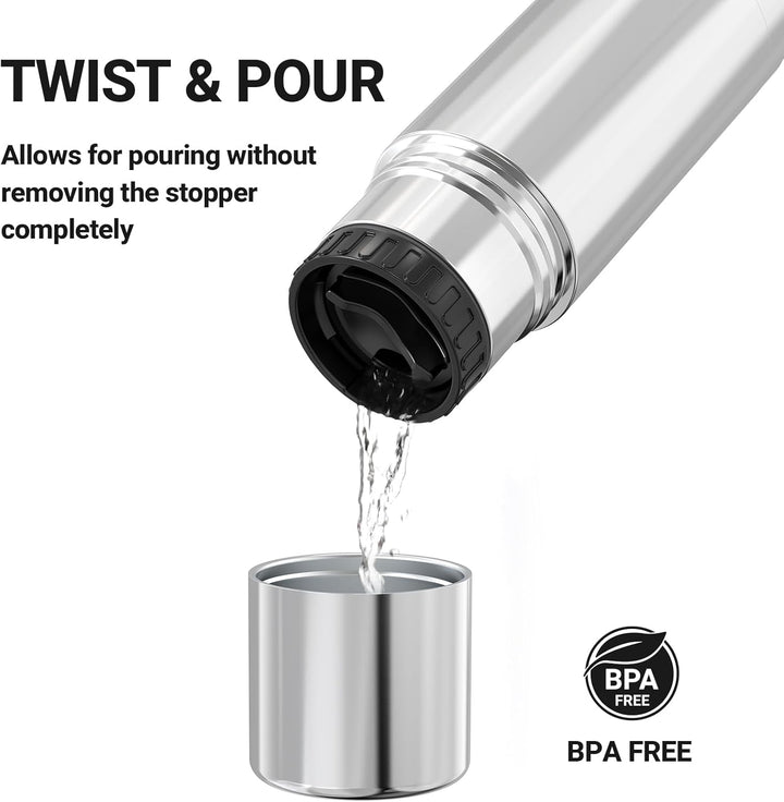 Super Sparrow Trinkflasche Edelstahl - Thermoskanne 500ml/750ml/1000ml - BPA-Frei Thermosflasche - I
