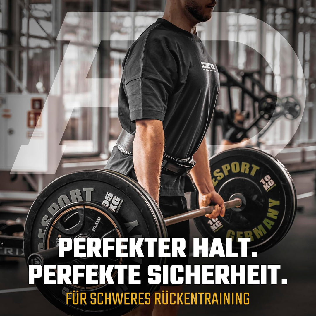 Gewichthebergürtel für Damen und Herren [Schnellverstell Hebelverschluss] Echtleder Gym Lifting Belt