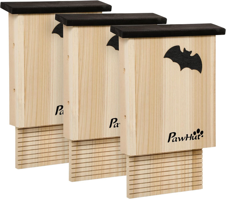 PawHut Fledermauskasten 3er Set aus Tannenholz Fledermaushaus Nistkasten für Fledermäuse zum Aufhäng