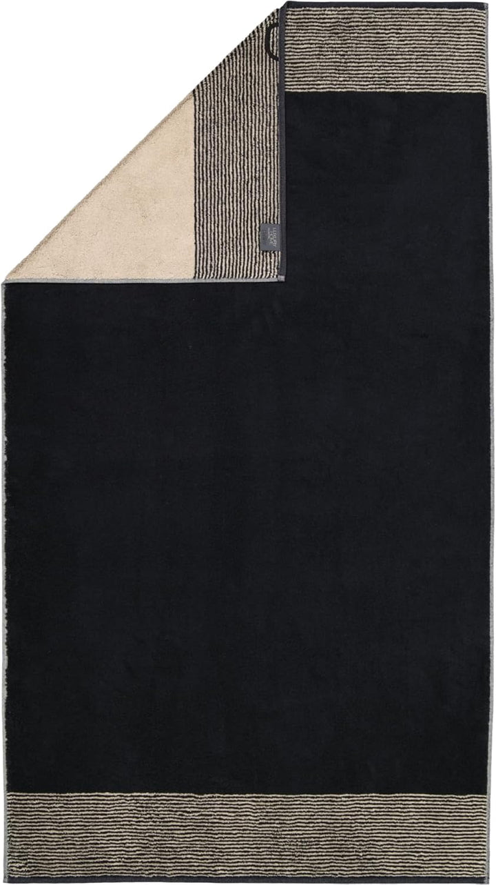 CAWÖ Home Handtücher Luxury Home Two-Tone 590 schwarz - 93 Duschtuch 80x150 cm, Duschtuch 80x150 cm