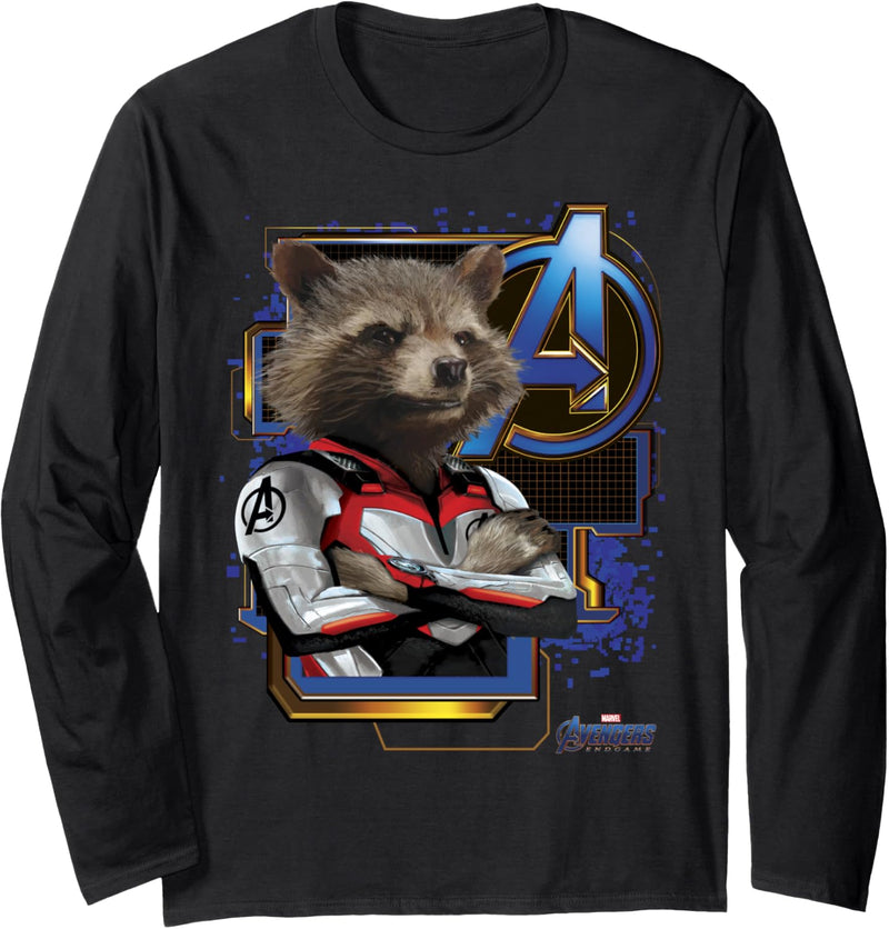 Marvel Avengers Endgame Rocket Logo Langarmshirt