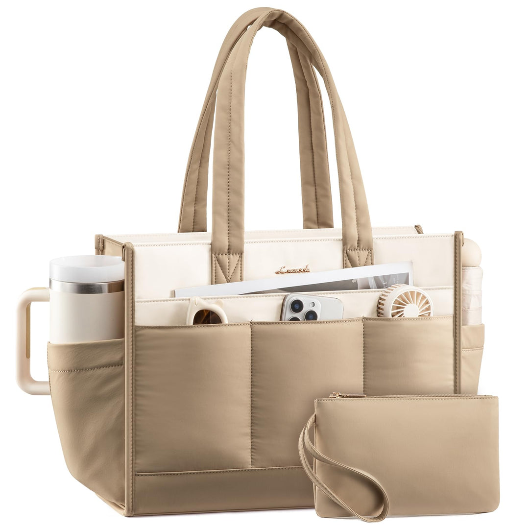 LOVEVOOK 17.3 Zoll Arbeitstasche Damen Gross, leichte Shopper Handtasche,15,6 Zoll Laptoptasche Lehr