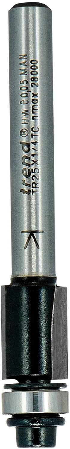 Trend Trade Kugelgelagerter Kantenfräser, 8 mm Schaft, 12.7 mm Schnittdurchmesser, 25.4 mm Schnittlä