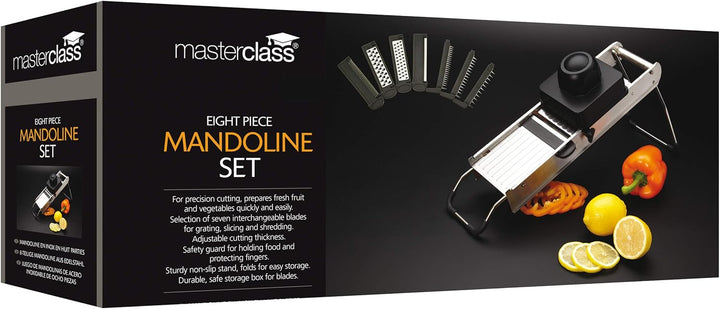 MasterClass Edelstahl-Mandolinenhobel-Set (8 Teile), Silber