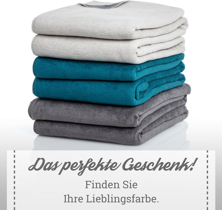 Moon Doubleface Kuscheldecke, Wohndecke aus Baumwollmischung - ca. 150x200 cm mit geketteltem Rand (