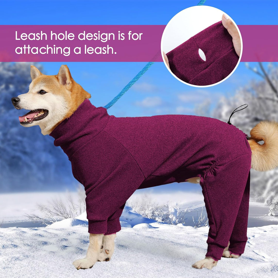 Dotoner Fleece Hundepullover Wintermantel Hundemantel Grosse Hunde Fleecejacke mit Beinen Hundebadem