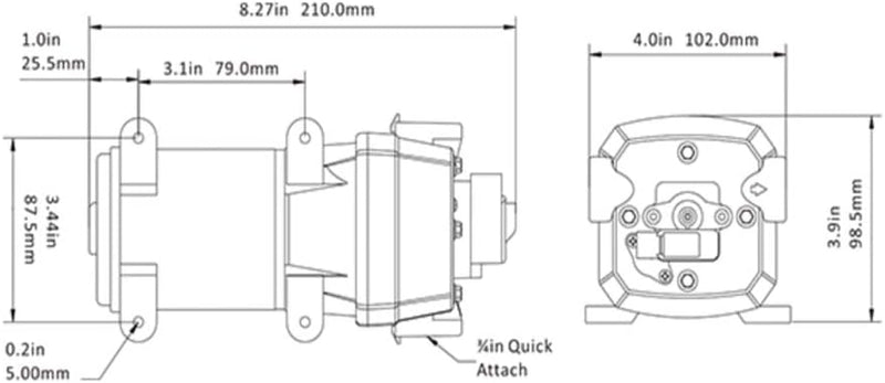 Seaflo SFDP1-045-040-41 12 Volt, 17 LPM, 2,8 Bar 4-Kammer Membranpumpe