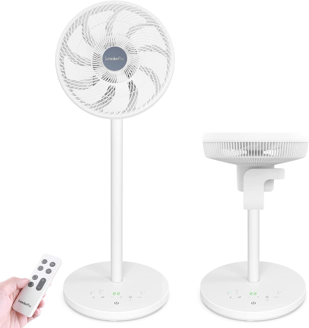 DC Motor Standventilator - Ventilator Leise 20dB 3D Oszillierend mit Fernbedienung/Höhe 92cm/6,8m/s/