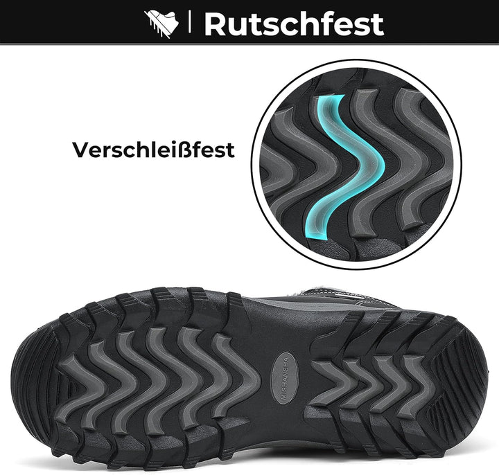 Mishansha Winterschuhe Damen Gefüttert Winterstiefel Herren Warm WinterBoots Gr.36-48 36 EU Schwarz