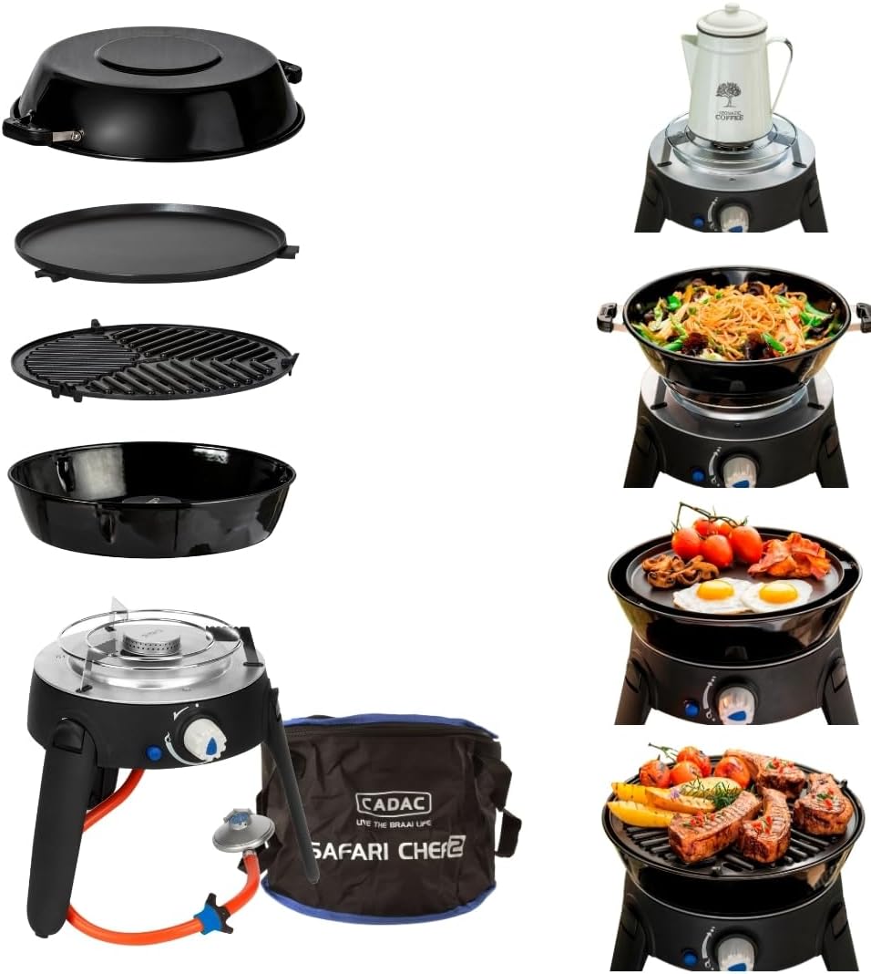 CADAC - Safari Chef 30 LP Camping Grill - 50mBar - Camping Grill Gas - Stahl, Aluminium und Kunststo