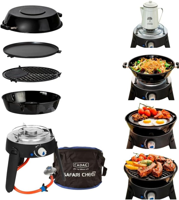 CADAC - Safari Chef 30 LP Camping Grill - 50mBar - Camping Grill Gas - Stahl, Aluminium und Kunststo