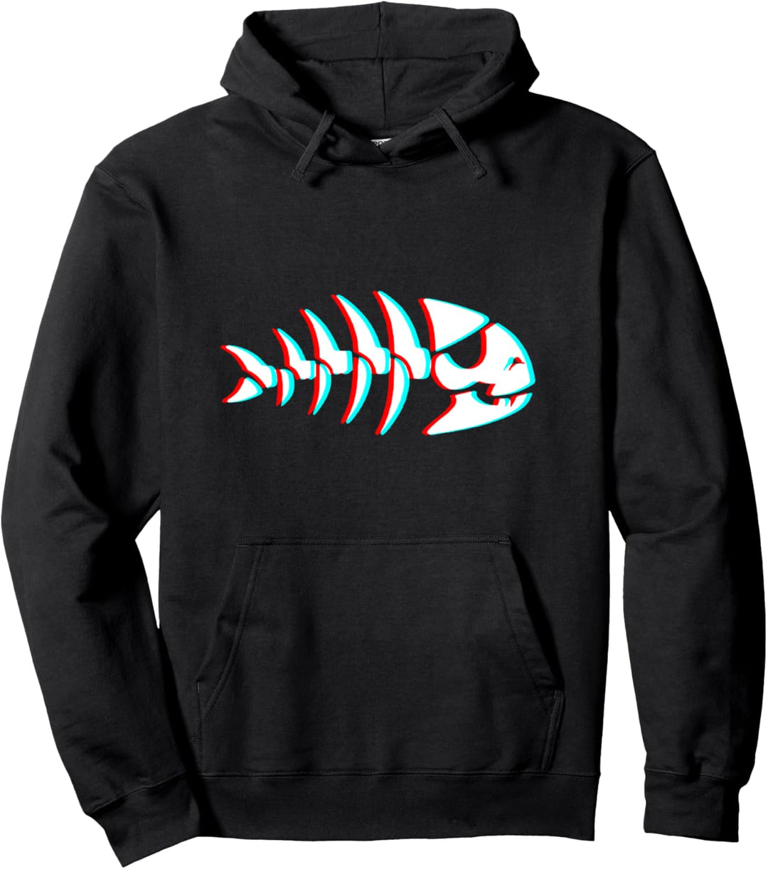 Trippy Piraten Fisch FSM Optische Illusion Pastafari Pullover Hoodie