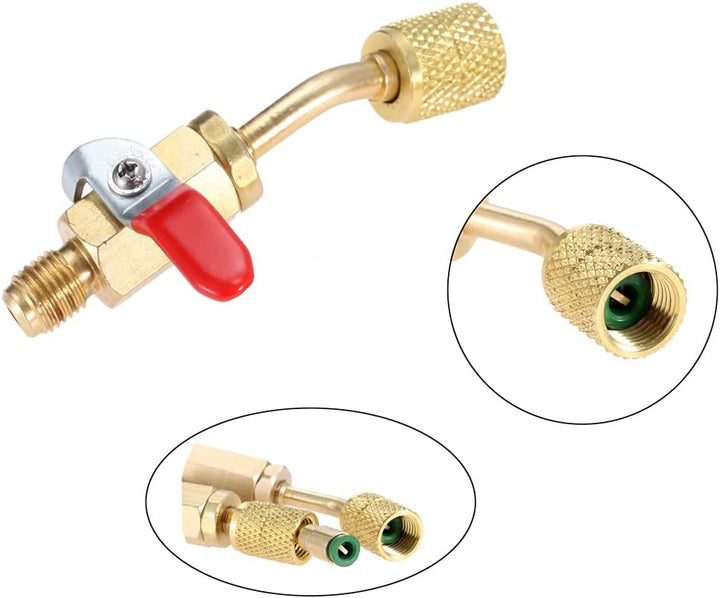Riloer 3 Stück 7/16" Stecker auf 7/16" Buchse 45 Grad abgewinkelter Kugelhahn mit manueller Absperru
