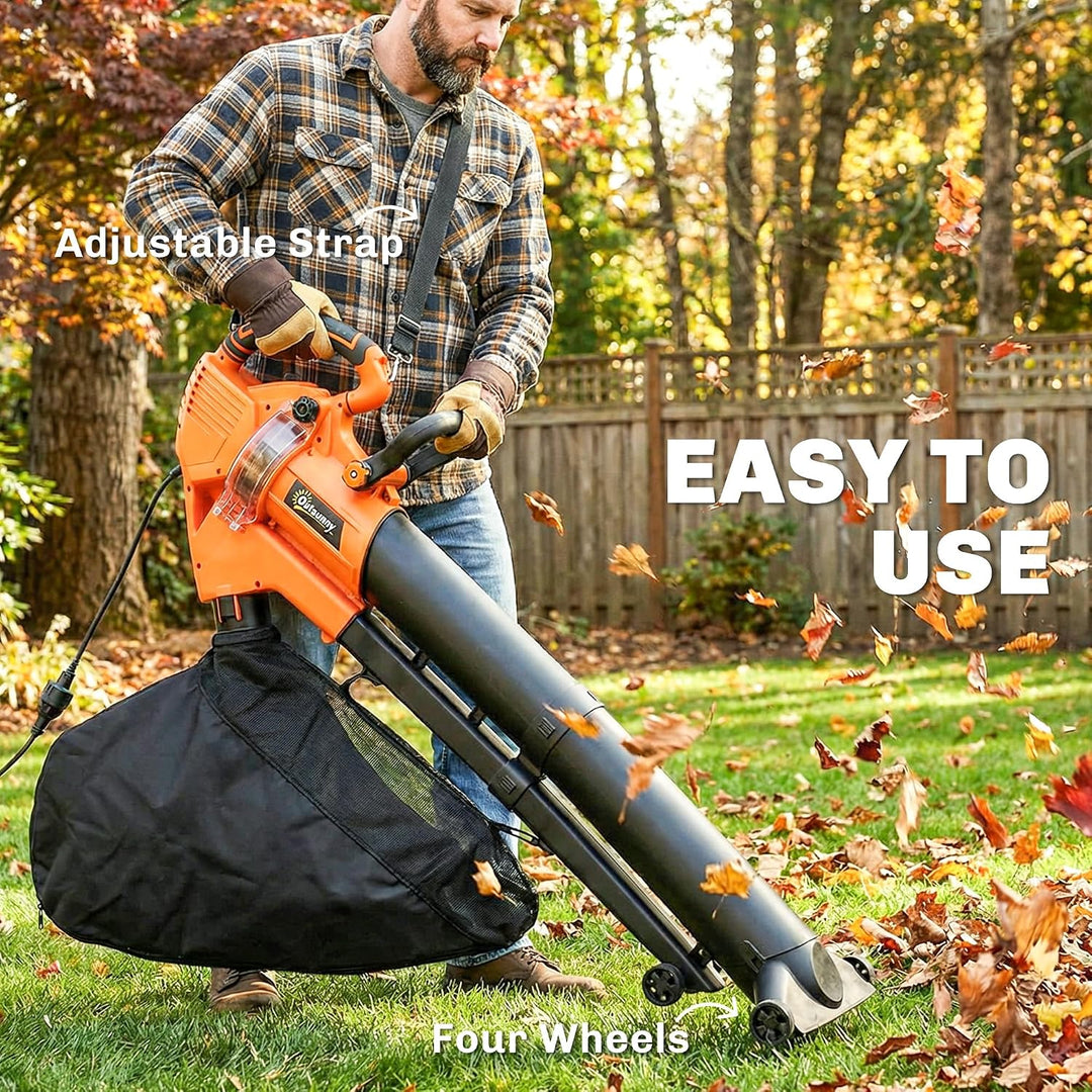 Outsunny Elektrischer Laubbläser und Staubsauger 3000W 3-in-1 Gebläse | Laubbläser und -sauger, 40L